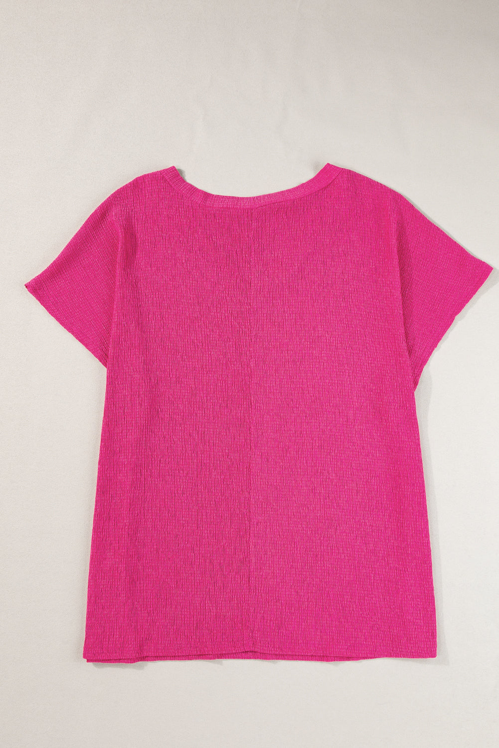 Blue Sapphire Textured V Neck Plus Size Blouse