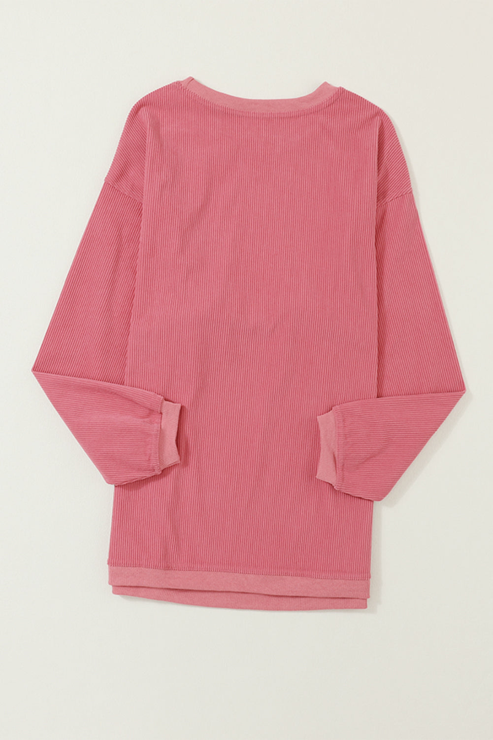 Dark Grey Drop Sleeve Crinkle Rib Oversized Sweatshirt