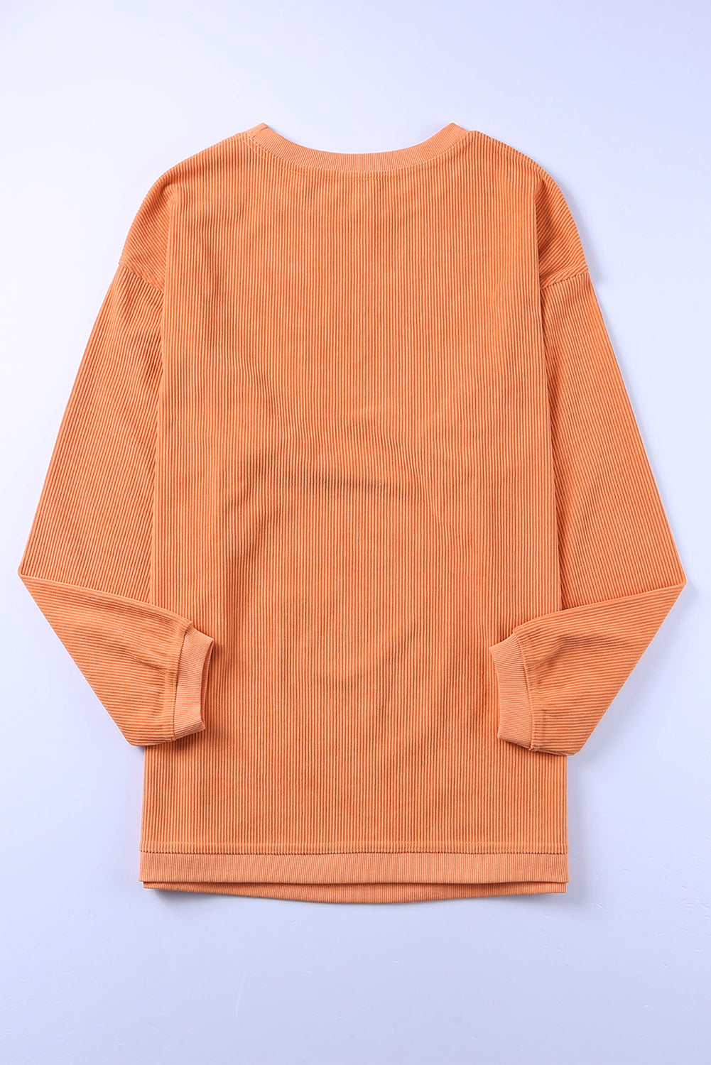 Dark Grey Drop Sleeve Crinkle Rib Oversized Sweatshirt