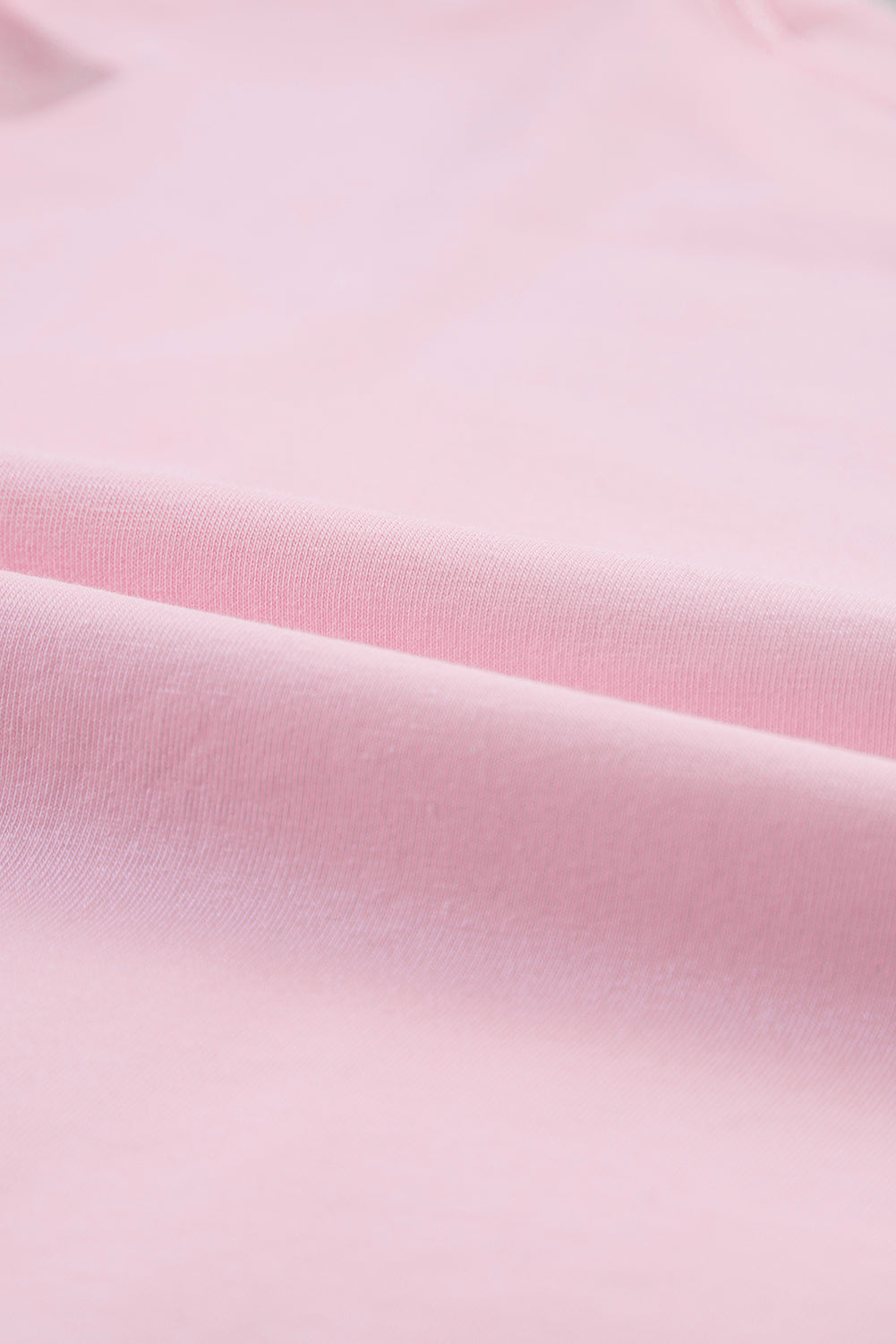 Bonbon Colorblock Star Patched Half Sleeve Oversized Tee