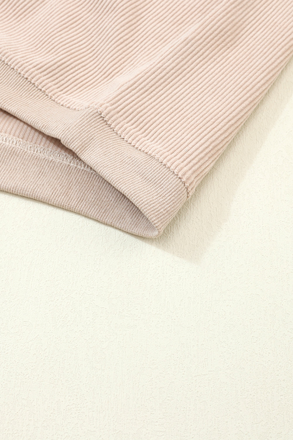 Dark Grey Drop Sleeve Crinkle Rib Oversized Sweatshirt