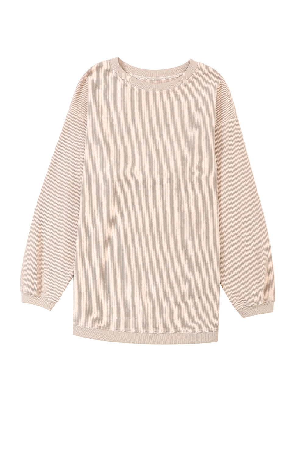 Dark Grey Drop Sleeve Crinkle Rib Oversized Sweatshirt