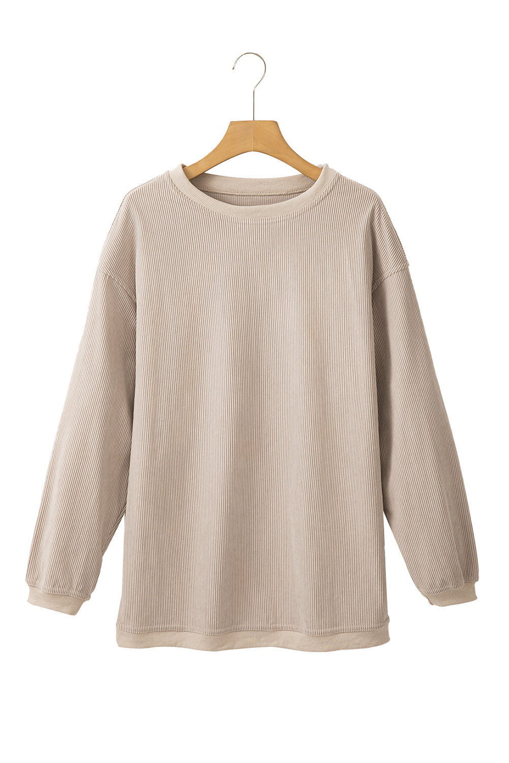 Dark Grey Drop Sleeve Crinkle Rib Oversized Sweatshirt