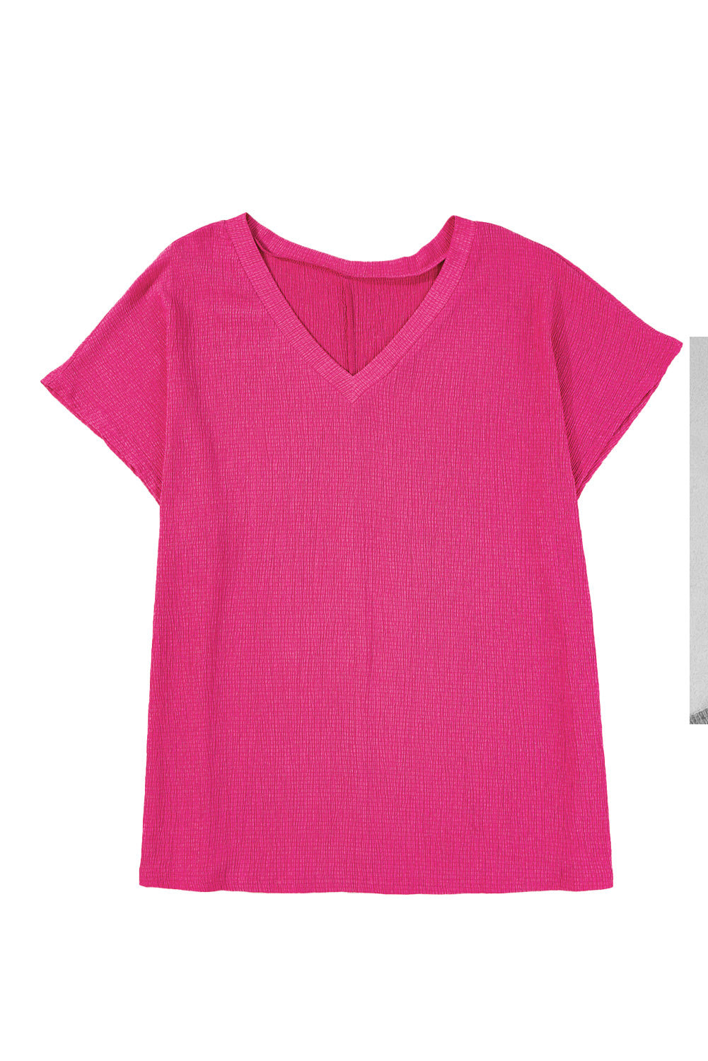 Blue Sapphire Textured V Neck Plus Size Blouse
