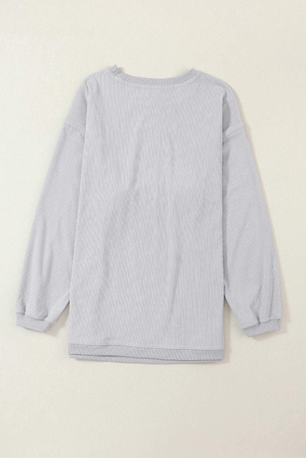 Dark Grey Drop Sleeve Crinkle Rib Oversized Sweatshirt