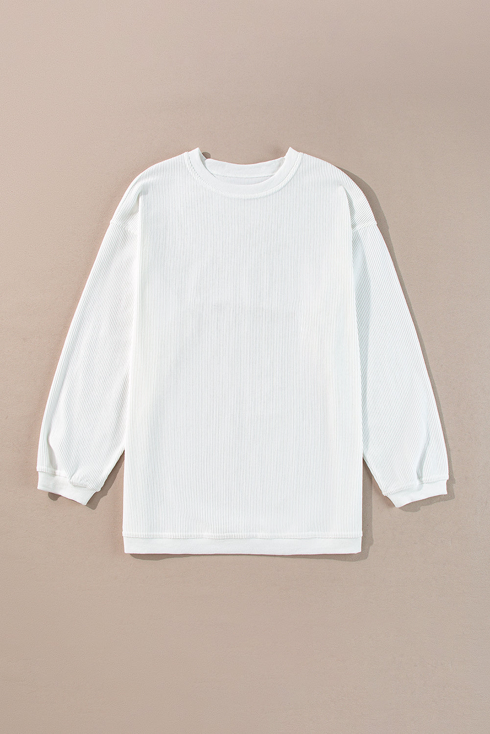 Dark Grey Drop Sleeve Crinkle Rib Oversized Sweatshirt