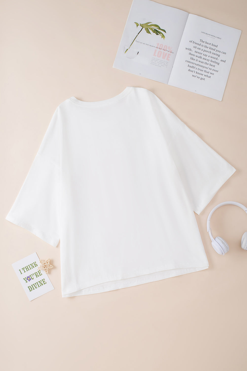 Bonbon Colorblock Star Patched Half Sleeve Oversized Tee