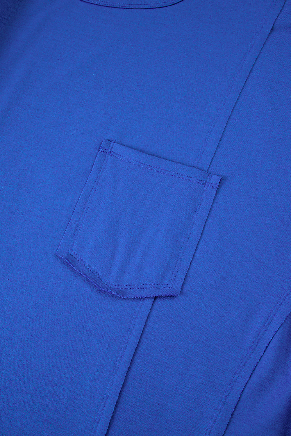 Bright Pink Patched Pocket Exposed Seam Oversized T Shirt