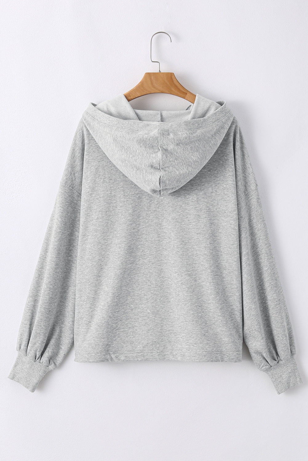 Aruba Blue Kangaroo Pocket Half Zipper Oversized Hoodie