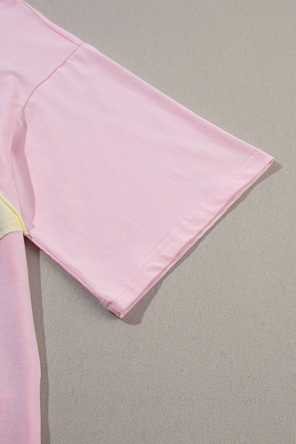 Bonbon Colorblock Star Patched Half Sleeve Oversized Tee