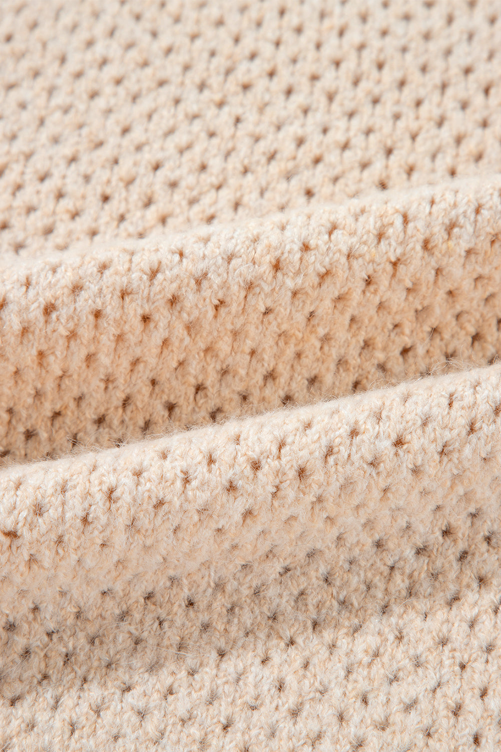 Light Grey Plain Oversized Hollowed Knit Sweater
