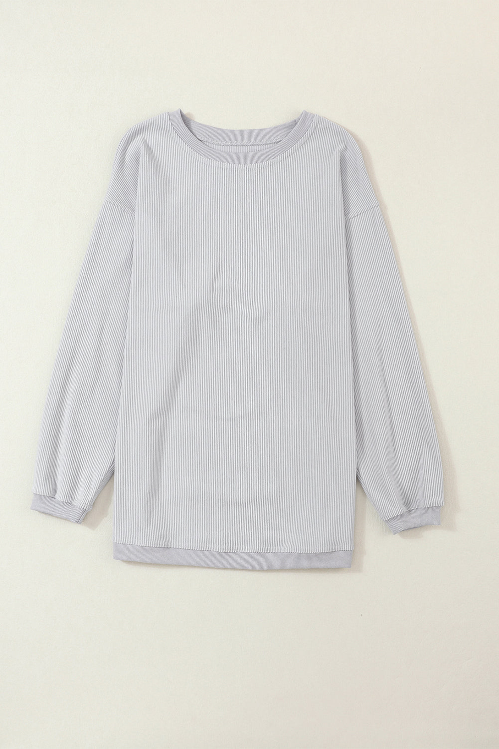 Dark Grey Drop Sleeve Crinkle Rib Oversized Sweatshirt
