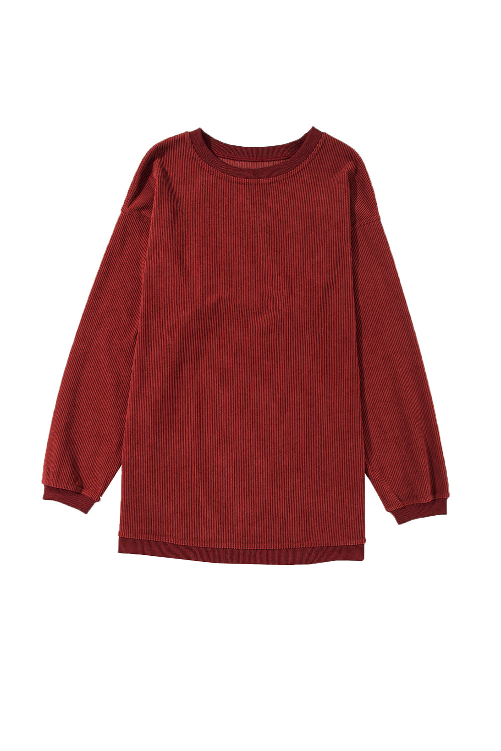 Dark Grey Drop Sleeve Crinkle Rib Oversized Sweatshirt