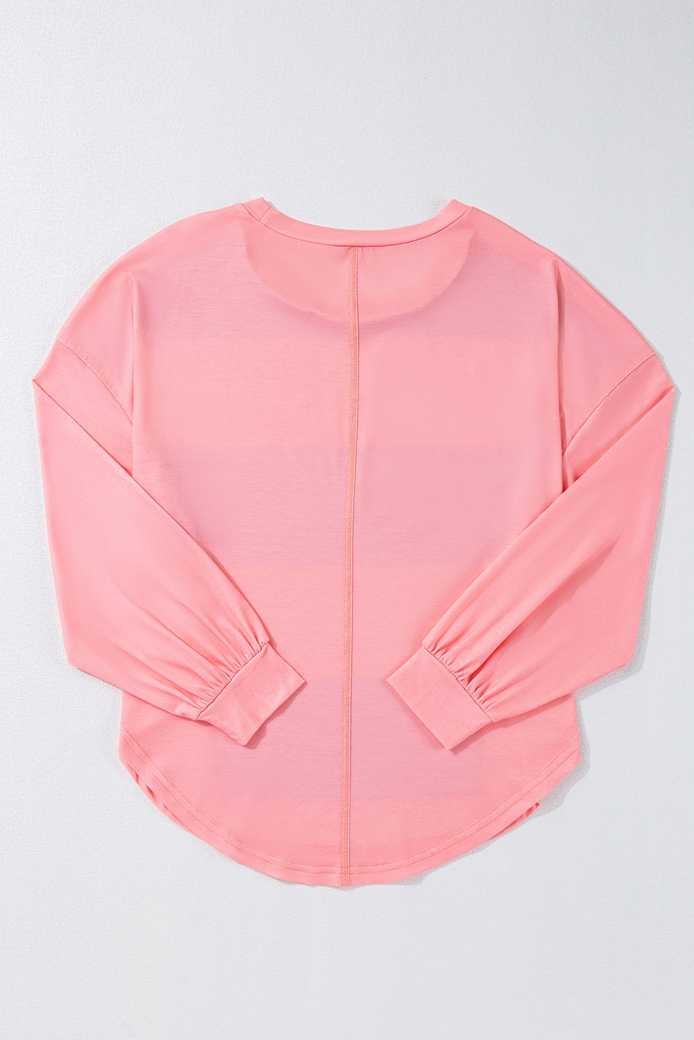 Blue Green Colorblock Drop Sleeve Round Neck Top