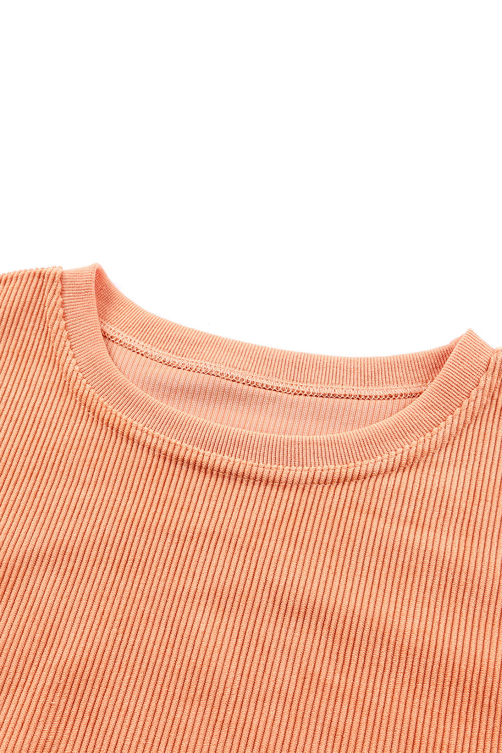 Dark Grey Drop Sleeve Crinkle Rib Oversized Sweatshirt