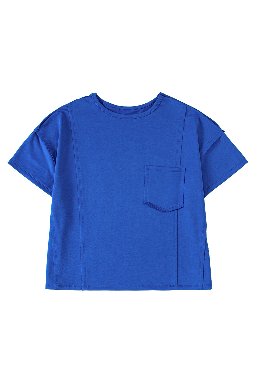 Bright Pink Patched Pocket Exposed Seam Oversized T Shirt