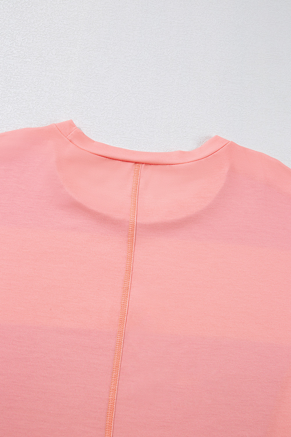 Blue Green Colorblock Drop Sleeve Round Neck Top