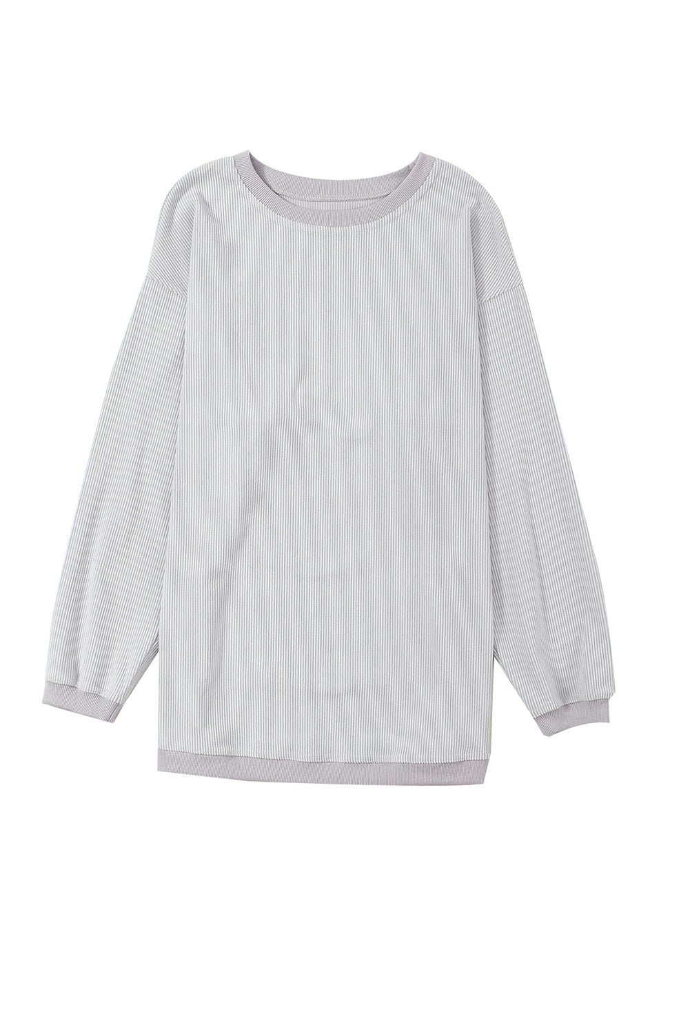 Dark Grey Drop Sleeve Crinkle Rib Oversized Sweatshirt