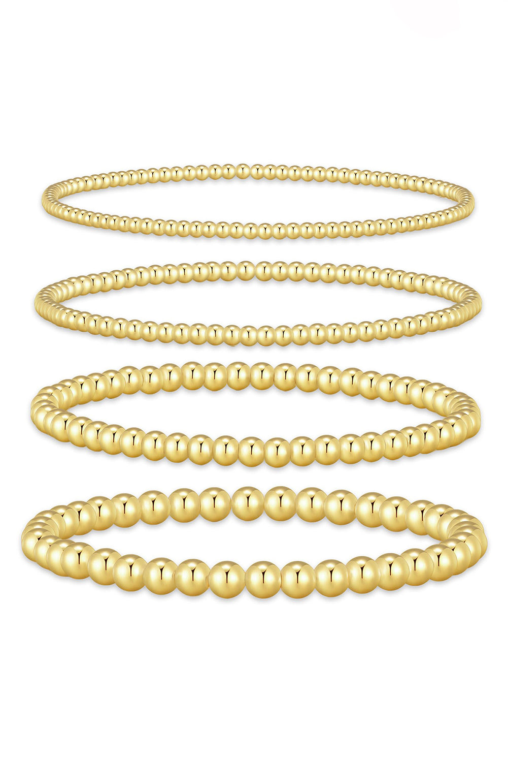 Gold Minimalist 4pcs Beaded Bracelet Set