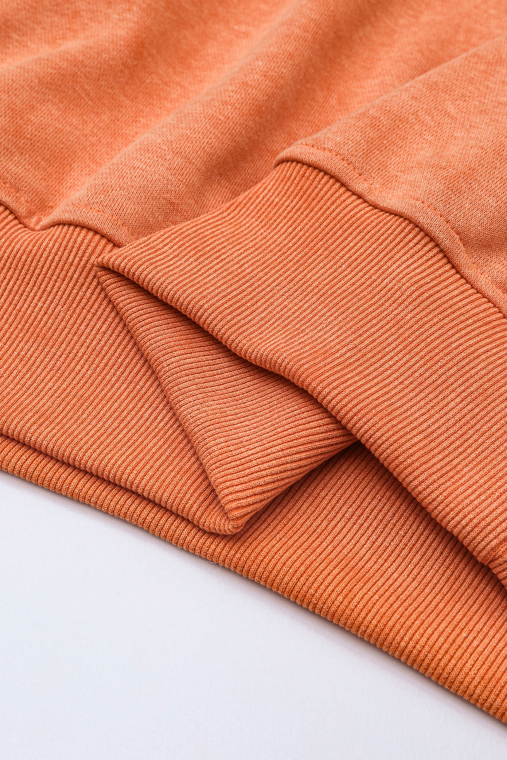 Orange Washed Drop Shoulder Crewneck Pullover Sweatshirt