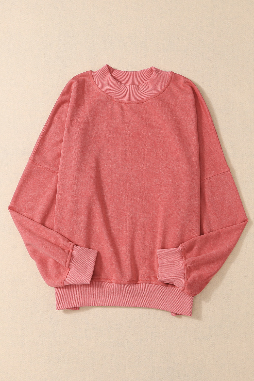 Orange Washed Drop Shoulder Crewneck Pullover Sweatshirt