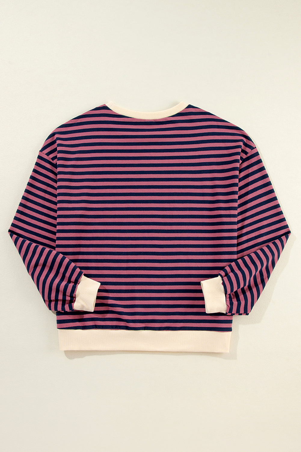 Black Stripe Contrast Edge Cross Seam Oversized Sweatshirt