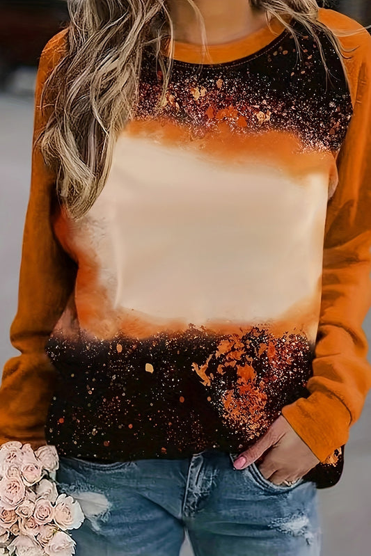 Gold Flame Bleached Raglan Sleeve Top