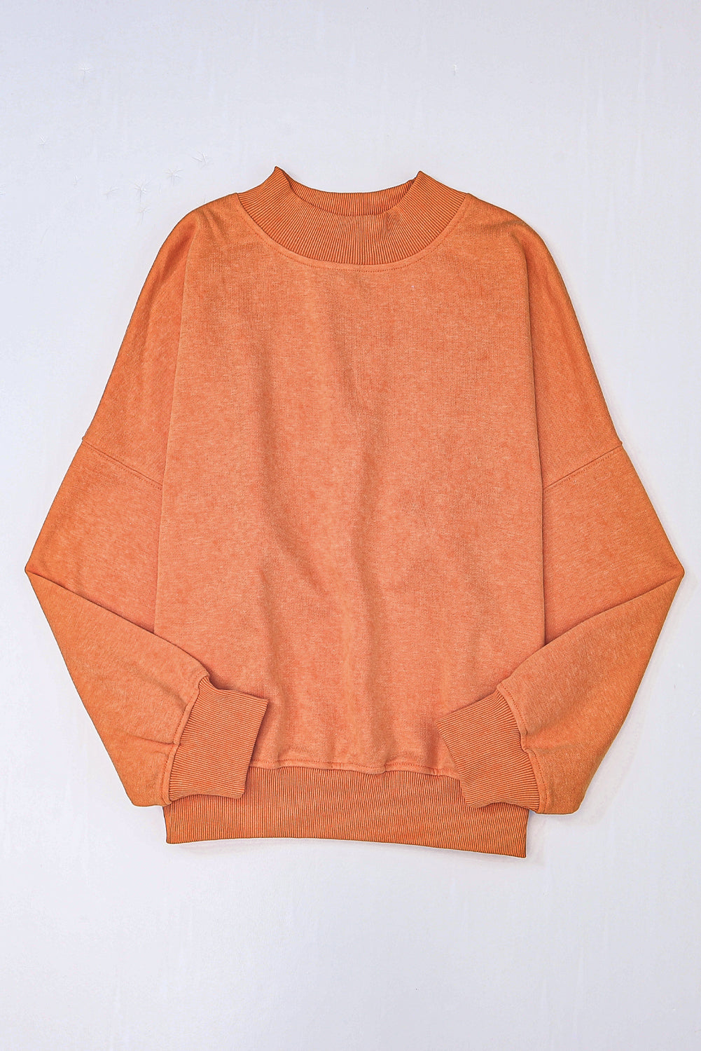 Orange Washed Drop Shoulder Crewneck Pullover Sweatshirt