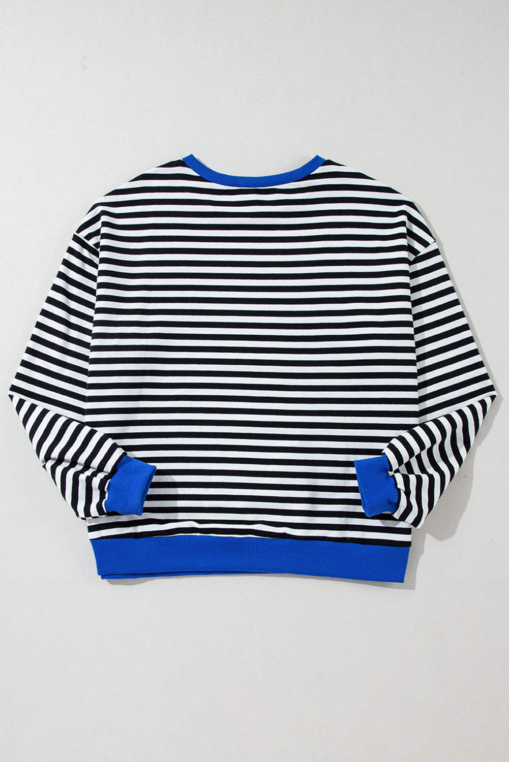 Black Stripe Contrast Edge Cross Seam Oversized Sweatshirt