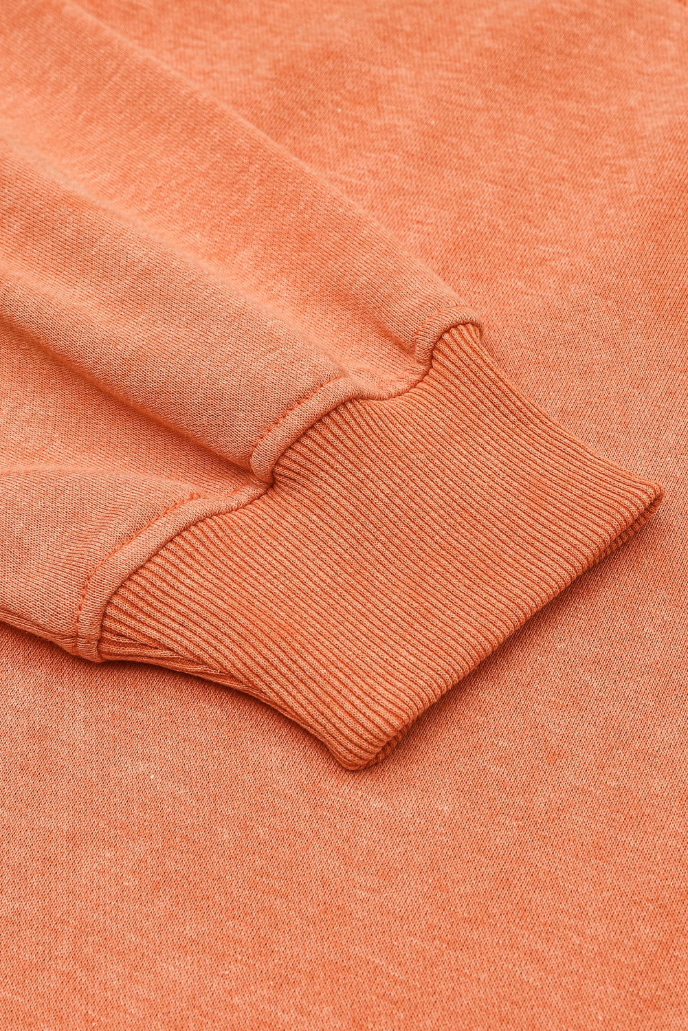 Orange Washed Drop Shoulder Crewneck Pullover Sweatshirt