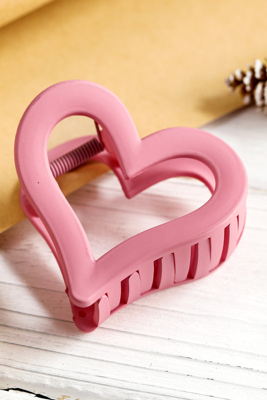 Black Simple Frosted Heart Shaped Hair Claw Clip