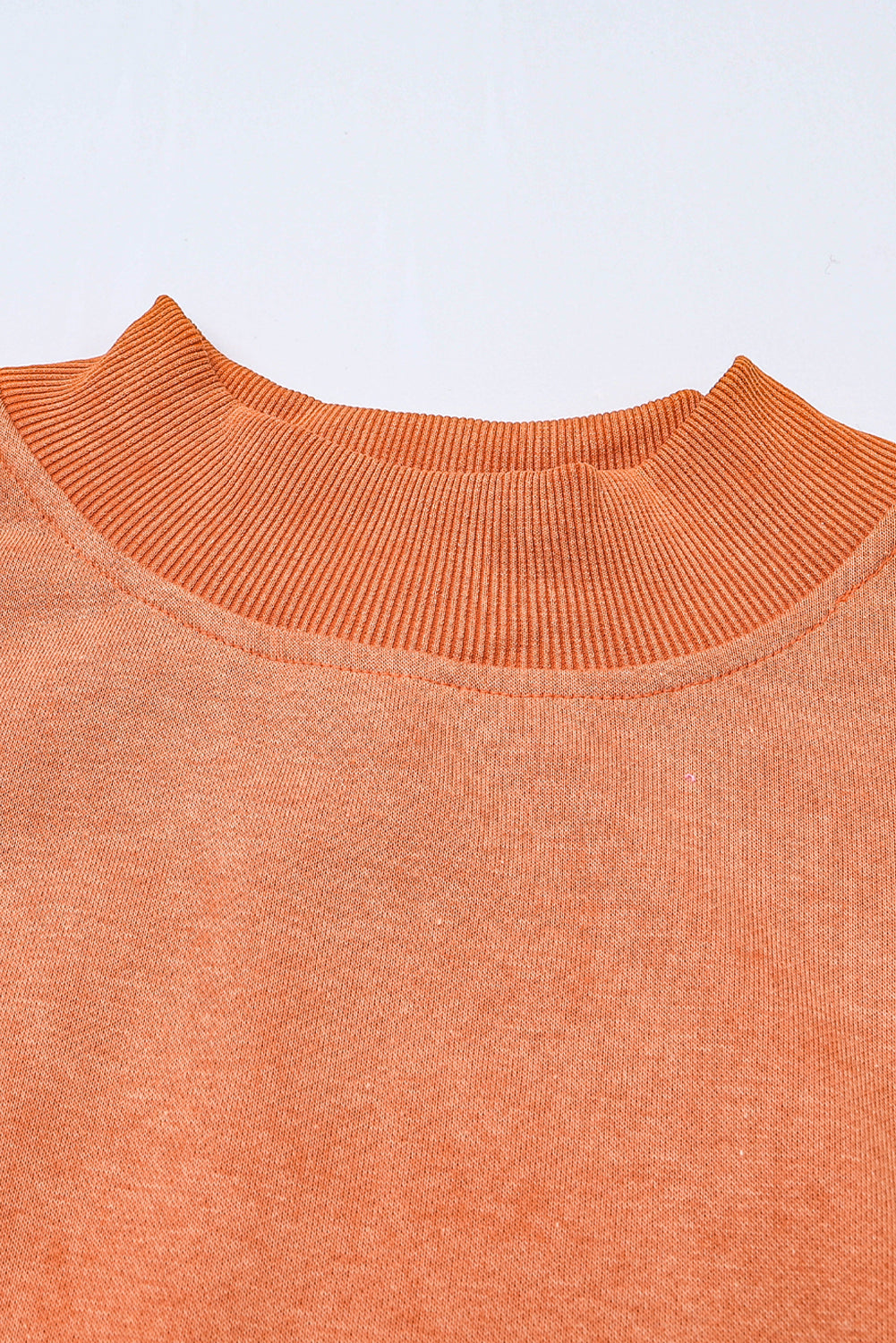 Orange Washed Drop Shoulder Crewneck Pullover Sweatshirt