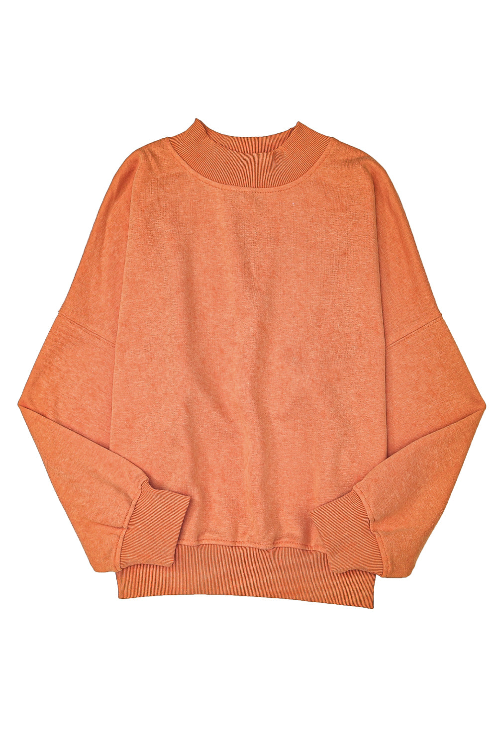 Orange Washed Drop Shoulder Crewneck Pullover Sweatshirt